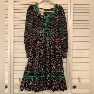 Vintage Gunne Sax By Jessica McClintock Floral Prairie Dress
